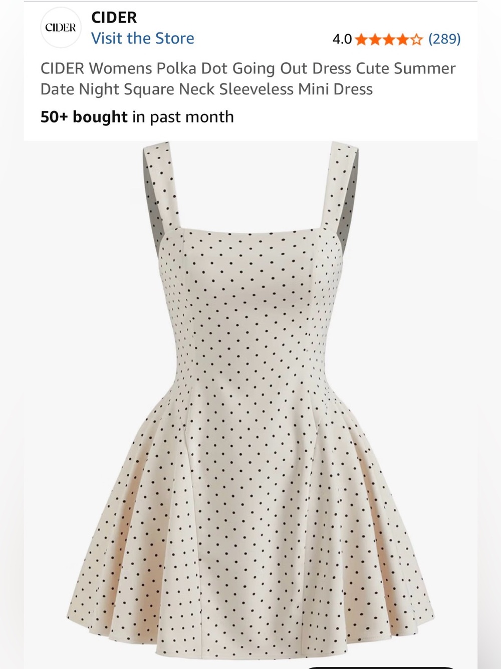 NWOT Cider Black & White Polka Dot Dress - Medium